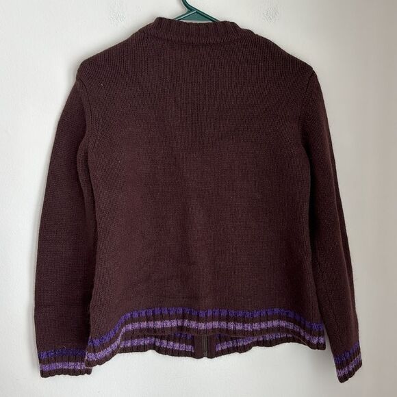 Coldwater Creek Women's Fair Isle Multicolor full zip lambs wool Sweater medium! - Picture 9 of 9